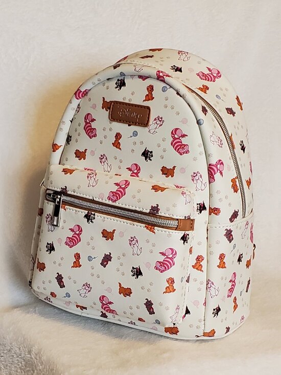Loungefly Disney Cats Mini-Backpack AllOver Print Cheshire Aristocats NWT! main image 4